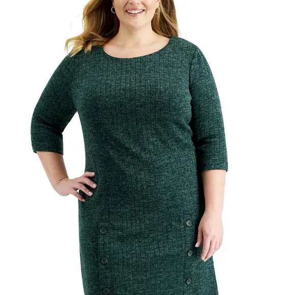 Plus Size Knit Sheath Dress - Picture 4 of 10